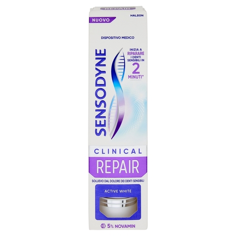 Sensodyne Clinical Repair Active White,inizia a riparare i Denti Sensibili in 2 min*,Sbiancante,75ml